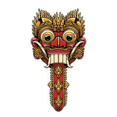 Balinese Rangda Mask Vector Design