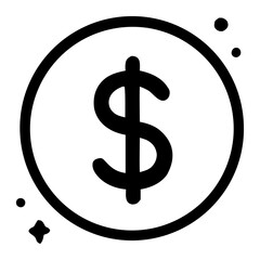 Obraz premium Minimalist Bold Coin with Dollar Symbol Currency Icon