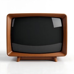 old tv isolated on white background