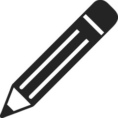Simple Pencil Icon Outline Style, Black Tool for Drawing or Writing