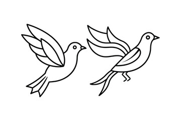 Bird Line Art Vector