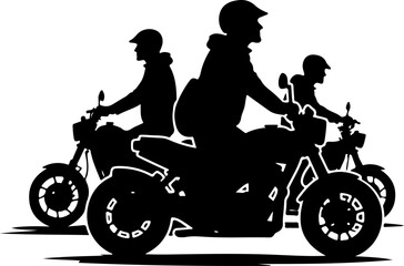 Fototapeta premium silhouette of a motorcycle, bike, silhouette, bicycle, motorcycle, vector, sport, motocross, illustration, race, extreme, biker, cycling, cyclist, motorbike, ride, cross, speed, people, motor, wheel, 