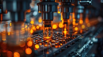 Futuristic laboratory equipment - genetic mutations research, A medical device company, science and technology concept.