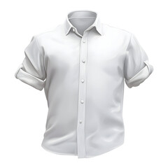 Elegant White Dress Shirt Render on Dark Background for Fashion and Design