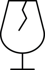 Broken Glass Outline Sign for Graphic and Web Design, Apps, Adverts, Various Cards