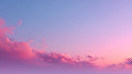 A serene sky at sunset with a gradient of pink and purple hues and a few scattered clouds, AI generated