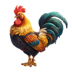 Fototapeta premium Colorful rooster in profile