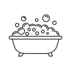 Modern bathtub with a bubble bath vector icon a symbol of relaxation luxury and spa treatment for personal care and hygiene with foam