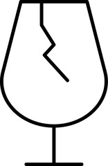Broken Glass Minimalistic Thin Line Icon for Web and Graphic Design, Apps, Banners, Social Network and Cards
