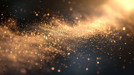 Naklejka premium Aerosol fine salt particles and crystals floating in the air like a odorant mist. Light, bright, luminous background. 