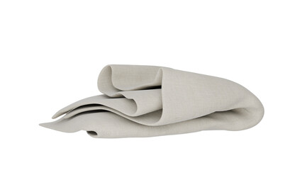 3D Render a folded napkin on a white background