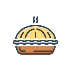 Fototapeta premium Color illustration icon for pie