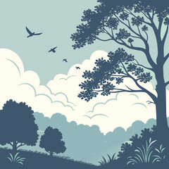 Winter landscape with tree — a peaceful snowy scene featuring a bare or frosted tree standing in a serene, white-covered field, capturing the calm beauty and stillness of the winter season.

