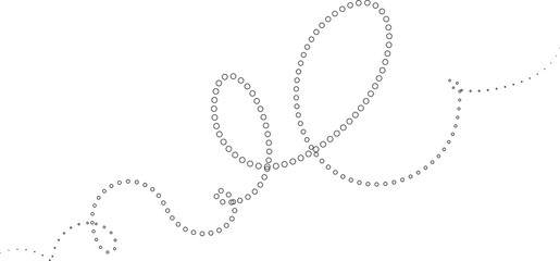 Dotted curved line shape. Design element