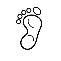 Human footprint outline icon isolated on white background