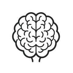 Brain outline icon isolated on white background