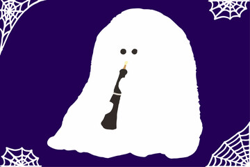 オーボエ吹きのオバケのイラスト