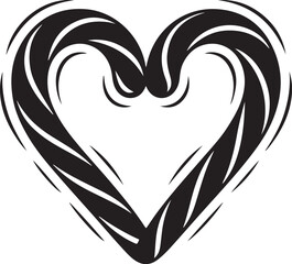 Obraz premium Black and White Candy Cane Clipart