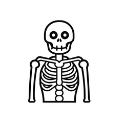 Skeleton outline icon isolated on white background