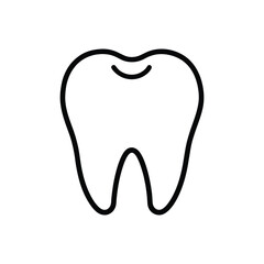 Obraz premium Tooth outline icon isolated on white background