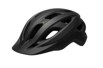 Fototapeta premium Black bicycle helmet providing maximum safety protection during cycling, studio-lit against transparent backdrop