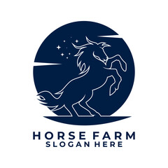 Horse silhouette logo design icon vector. Horse logo design