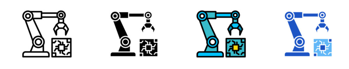 Circuit Board Manufacturing  Icon Set Multiple Style Collection