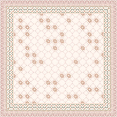 Pinto Aceh Pattern Geometric Lattice with Earthy Accents &ndash; Vintage Chic Pastel Pattern