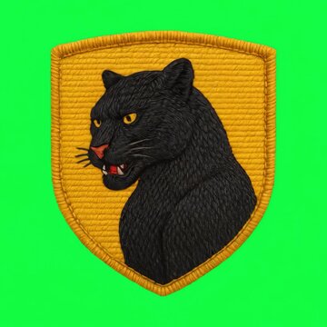 Fierce panther emblem design animation isolated asset, transparent 4K video, alpha channel, ProRes 4444
