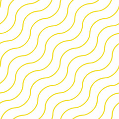 Vibrant Yellow Diagonal Wavy Lines Pattern on White
