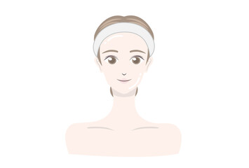 艶々の美肌の女性のイラスト