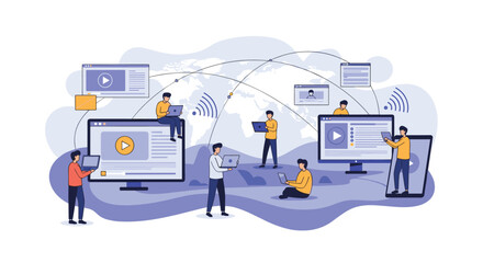 Global digital network connecting people and devices for information sharing and collaboration