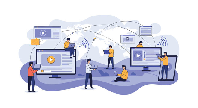 Global digital network connecting people and devices for information sharing and collaboration