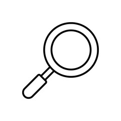 Magnifiying Glass Black Outline Icon. Magnifiying Glass Symbol. Easy Editable Stroke