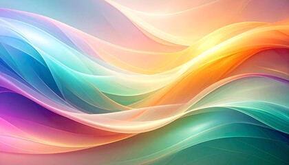 Obraz premium Abstract Colorful Wavy Lines with Soft Light Effects Creating a Dreamy Futuristic Ambiance