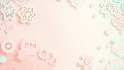 visualbalance deptheffect artisticbackground pastelcolors modernlayout abstract papercutshapes intricatedesign softshadows layeredcomposition
