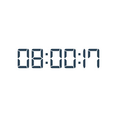 LED digital clock number for counter or calculator mockup design
