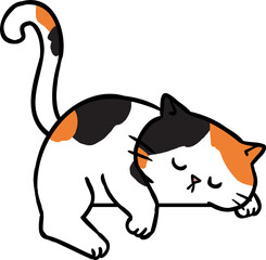 Cute Cartoon Cat Sleeping Character