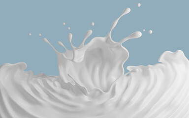 Milk Splash 3D Rendering