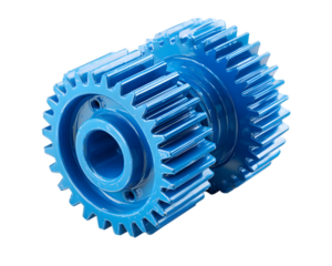 Shiny blue interlocking gears symbolize mechanical precision and industrial progress for engineering concepts.