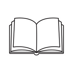 Open book line icon for knowledge education and learning representing reading study and literature in a library school or for science