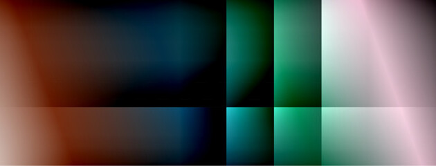 Obraz premium Abstract gradients blend, creating soft color transitions. Dark background emphasizes vibrant hues, forming modern visual composition.