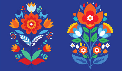 Fototapeta premium Elaborate ukrainian petrykivka floral banner advertisement design