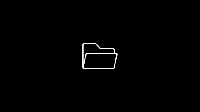 File folder icons animation. Office folder icon with documents. Folder for reports and archive cases.