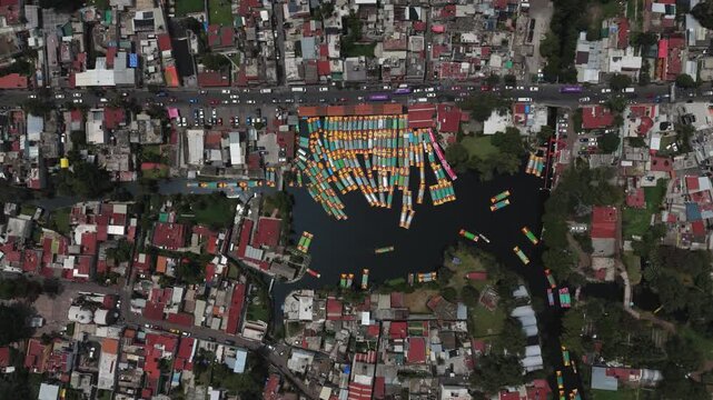 Drone footage highlights Xochimilco's pier and its traditional elements in southern Mexico City