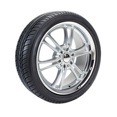 Obraz premium Chrome Alloy Wheel with Performance Tire
