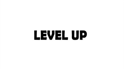 Illustration of level up title background. Level up text. 3d render illustration.