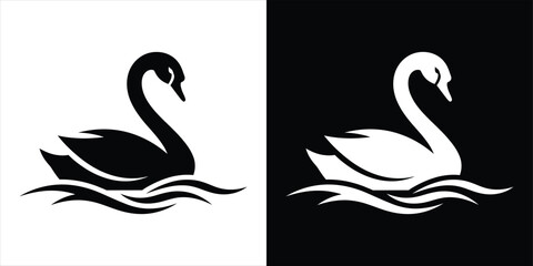 Obraz premium Swan silhouette icon for a logo design