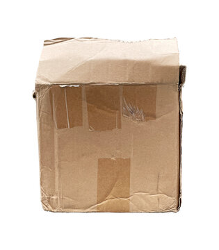damaged cardboard box isolated element