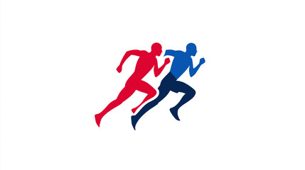 Two - Tone Runner Silhouette Logo, Competitive Sports Design